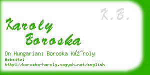 karoly boroska business card